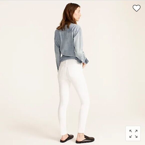 J. Crew Petite 9" high-rise toothpick jean in white E2268* - Picture 2 of 8